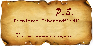 Pirnitzer Seherezádé névjegykártya